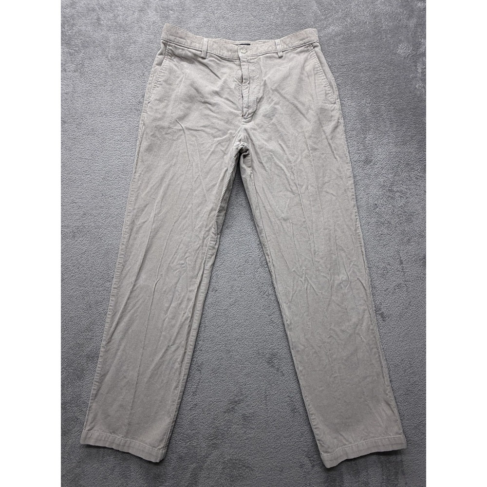 Dockers Pants Mens Measured 35x33 Beige‎ Corduroy Flat Front Relaxed Fit Khaki